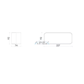   AIRA - Légtechnikai elem lapos csatorna toldó Quadro sorozathoz 227x92 mm