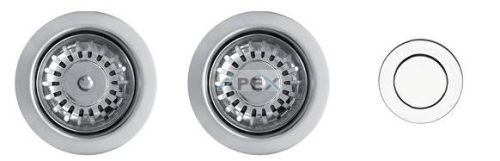 ELLECI - ASP23002 (PUSH-CONTROL POP-UP) automata dugókiemelő kétmedencés mosogatóhoz inox - A készlet erejéig rendelhető!