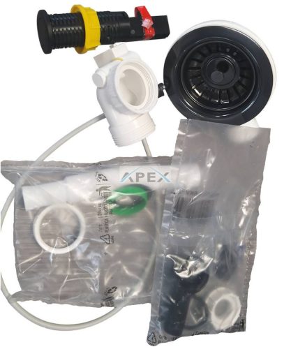 ELLECI - STANDARD OPEN UP automata dugókiemelő egymedencés mosogatókhoz - fekete