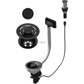   ELLECI - FLOW-PRO OPEN UP (nyomógombos) automata dugókiemelő egymedencés mosogatókhoz - fekete