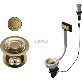   ELLECI - FLOW-PRO OPEN UP (nyomógombos) automata dugókiemelő egymedencés mosogatókhoz - arany