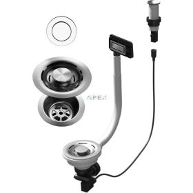   ELLECI - FLOW PRO (PUSH-CONTROL OPEN UP) automata dugókiemelő egymedencés mosogatókhoz - inox