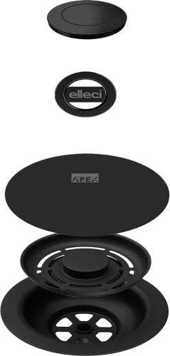 ELLECI - GHOST OPEN UP (nyomógombos) automata dugókiemelő egymedencés mosogatókhoz - fekete