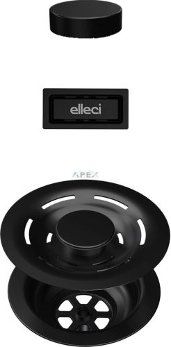 ELLECI - FLOW-PRO OPEN TWIST (tekerős) automata dugókiemelő egymedencés mosogatókhoz - fekete