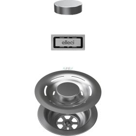   ELLECI - FLOW-PRO OPEN TWIST (tekerős) automata dugókiemelő egymedencés mosogatókhoz - inox