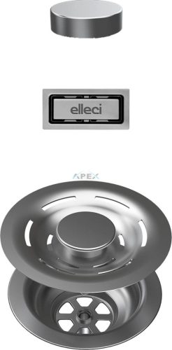 ELLECI - FLOW-PRO OPEN TWIST (tekerős) automata dugókiemelő egymedencés mosogatókhoz - inox