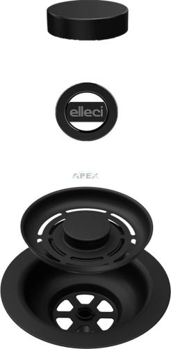 ELLECI - FLOW OPEN TWIST (tekerős) automata dugókiemelő egymedencés mosogatókhoz - fekete