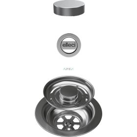   ELLECI - FLOW OPEN TWIST (tekerős) automata dugókiemelő egymedencés mosogatókhoz - inox