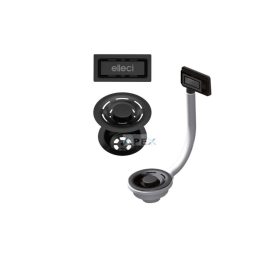   ELLECI - FLOW-PRO szűrő és túlfolyó egymedencés mosogatókhoz - fekete