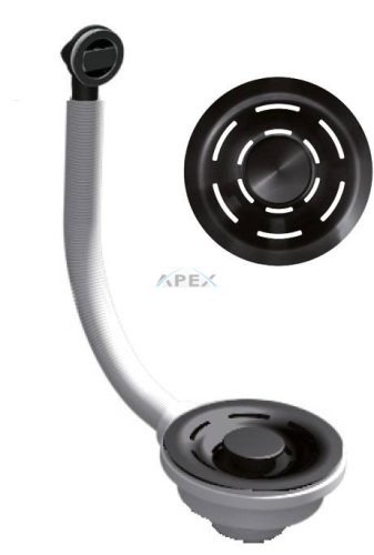 ELLECI - FLOW szűrő és túlfolyó egymedencés mosogatókhoz - fekete