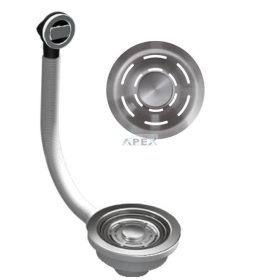   ELLECI - FLOW szűrő és túlfolyó egymedencés mosogatókhoz inox