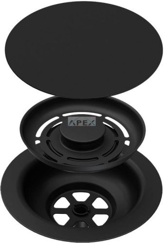 ELLECI - GHOST SYSTEM szűrőtakaró, szűrő és túlfolyó egymedencés mosogatókhoz - fekete