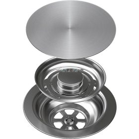   ELLECI - GHOST SYSTEM szűrőtakaró, szűrő és túlfolyó egymedencés mosogatókhoz - inox