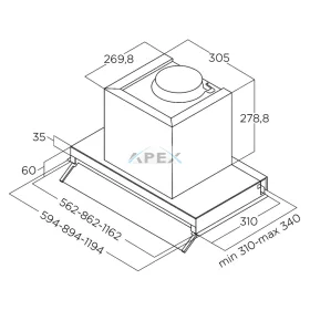   ELICA - Páraelszívó BOXIN LX/IX/A/60 + Kenyérpirító 1T20