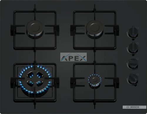 BOSCH POH6B6K30 Serie | 2 Gáz főzőlap 60 cm Edzett üveg, Fekete