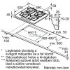BOSCH PPP6A6I40 Serie | 6 Gáz főzőlap 60 cm Edzett üveg, Fekete
