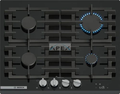BOSCH PRP6A6H40 Serie | 8 Gáz főzőlap 60 cm Edzett üveg, Fekete