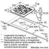 BOSCH PRP6A6H40 Serie | 8 Gáz főzőlap 60 cm Edzett üveg, Fekete