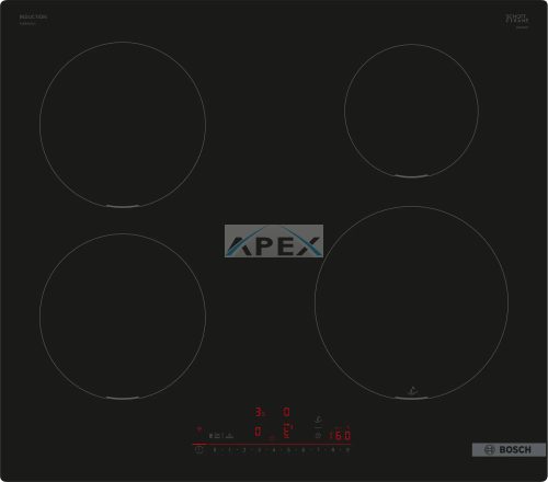 BOSCH PUE611HC1E Serie | 6 Indukciós főzőlap 60 cm Fekete, munkapultba építhető