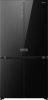 HISENSE RQ768N4GBE Négyajtós fekete üveg hűtőszekrény, NoFrost, 591 liter, vacuum frissentartó fiók