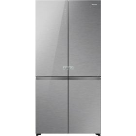   HISENSE RQ768N4GVE Négyajtós inox üveg hűtőszekrény, NoFrost, 591 liter, vacuum frissentartó fiók