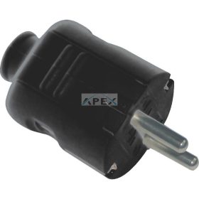   GAO 0142H földelt dugvilla középső kábelbevezetéssel, fekete, 250 V~/10A