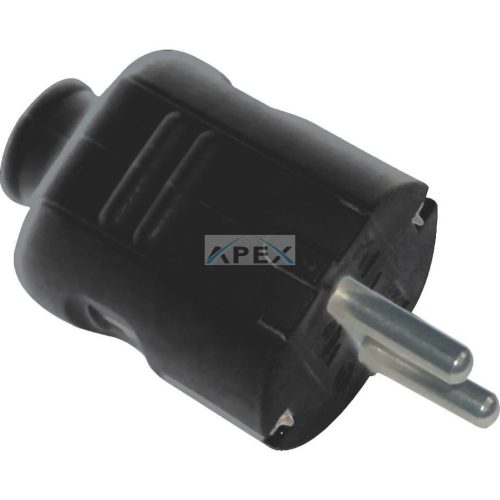 GAO 0142H földelt dugvilla középső kábelbevezetéssel, fekete, 250 V~/10A