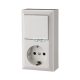 GAO 0314H Business Line IP20 földelt aljzat és váltókapcsoló, csatlakozóaljzat és váltókapcsoló kombináció, beltéri, 230 V~ / 50 Hz / 16/10 A, fehér