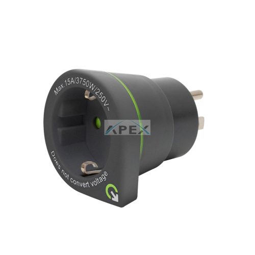 Q2POWER 1.200110-TH utazóadapter  Europe to USA”, bemeneti feszültség: 100-250 V, teljesítmény: 100 V - 1500 W / 250 V - 3750 W"