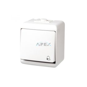   GAO 22061 nyomókapcsoló csengő jellel, kültéri IP44 kivitel, 230 V~ / 50 Hz / 10 A, fehér