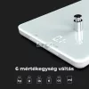 AENO AKS0001S KS1S intelligens konyhai mérleg, max. 8 kg kapacitás, LED kijelző, Bluetooth csatlakozás, edzett üvegfelület