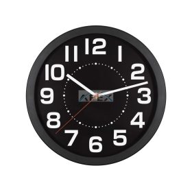   Home AWC250BK fali óra, üveg előlap, kontrasztos, jól leolvasható számlap, 1xAA elem tápellátás, átmérő 250mm