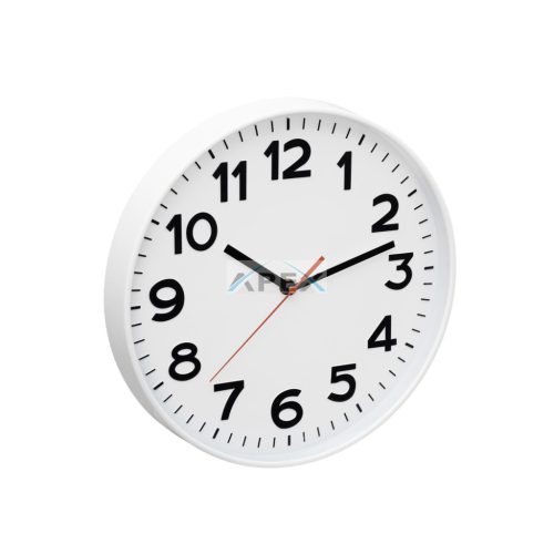 Home AWC300WH fali óra, üveg előlap, kontrasztos, jól leolvasható számlap, 1xAA elem tápellátás, átmérő 300mm