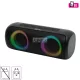 SAL BT2000 boombox, 2x10W, MP3 zenelejátszó, Bluetooth, mélysugárzó, basszus, RGB LED fényjáték, beépített akkumulátor, IPX5