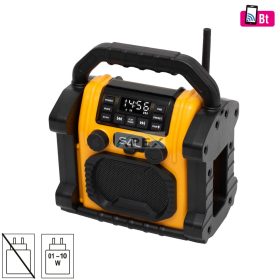   SAL BTWORKPRO munka- és szabadidő hangszóró, multimédia lejátszó, Bluetooth, LED lámpa, power bank, IP55, ütésálló