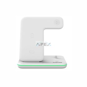   CANYON CNS-WCS302W 3in1 vezeték nélküli töltő, Qi szabvány, micro USB / lightning töltőport, fehér