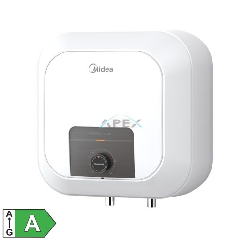 MIDEA D10-20VD1(O) elektromos vízmelegítő, bojler, 2000 W, 10 liter, zománcozott víztartály és fűtőszál, mechanikus vezérlés, konyhapult fölé szerelhető