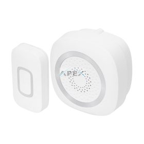   Home DB 1601DC vezeték nélküli csengő, 160m hatótáv, 60 dallam, 3-fokozatú hangerő és némítás, kapcsolható fényjelzés, elemes tápellátás