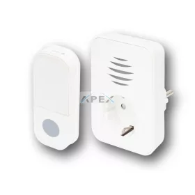   Home DBA1101AC vezeték nélküli csengő, elemes nyomógomb, max 110m hatótáv, 38 dallam, IP44 nyomógomb