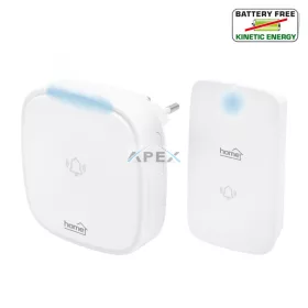   Home DBK 1500AC vezeték nélküli csengő, elem nélküli, 150m hatótáv, 36 dallam, 4 fokozatú hangerő, fényjelzés, kinetikus nyomógomb, 230V-os tápellátás