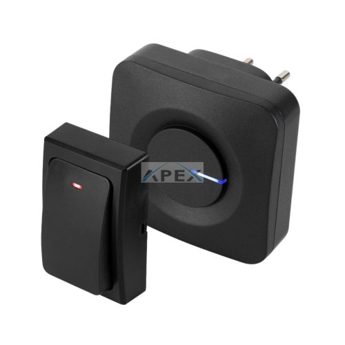 HOME DBK1001AC vezeték és elem nélküli csengő, 100m hatótáv, 36 dallam, szabályozható hangerő, fényjelzés, IP44, kinetikus nyomógomb