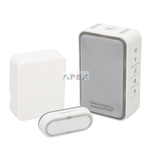 Honeywell Home DC315SCVL vezeték nélküli csengő, vezetékes - vezeték nélküli átlakítóval, 150m hatótáv, 6 dallam, időzíthető némítás, LED jelzőfény, állítható hangerő, elemes tápellátás