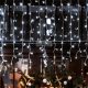 Home DLFJ 200/WH LED-es fényfüggöny, 5 m / 200 db hidegfehér LED, állófényű, fehér vezeték, sorolható, kül- és beltéri kivitel