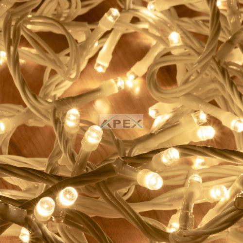 Home DLI 200/WW LED-es fényfüzér, 10 m / 200 db melegfehér LED, állófényű, fehér vezeték, sorolható, kül- és beltéri kivitel