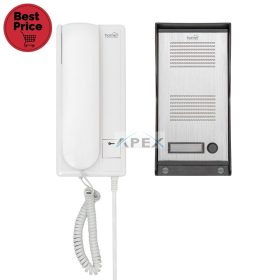   Home DP 22 vezetékes kaputelefon szett, falon kívüli alumínium kültéri egység, kétvezetékes bekötés, zárnyitási lehetőség, IP23 vízállóság, 230V