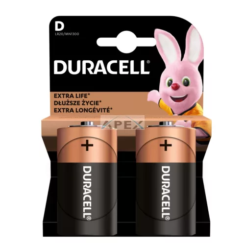 Duracell LR20 10PP110033 góliát (D) alkáli elem, 1,5 V feszültség, 2db/bliszter