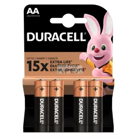   Duracell LR6 10PP110023 AA alkáli elem, 1,5 V feszültség, 4db/bliszter