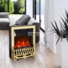HOME FKK25G szabadon álló elektromos látványkandalló, max. 2000 W, LED lángeffekt, 2 fokozat, mechanikus vezérlés, arany díszítés