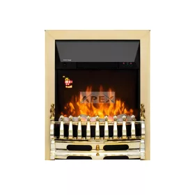   HOME FKKI25G beépíthető elektromos látványkandalló, max. 2000 W, LED fényeffekt, 2 fokozat, távirányító, heti időzítés, arany díszítés