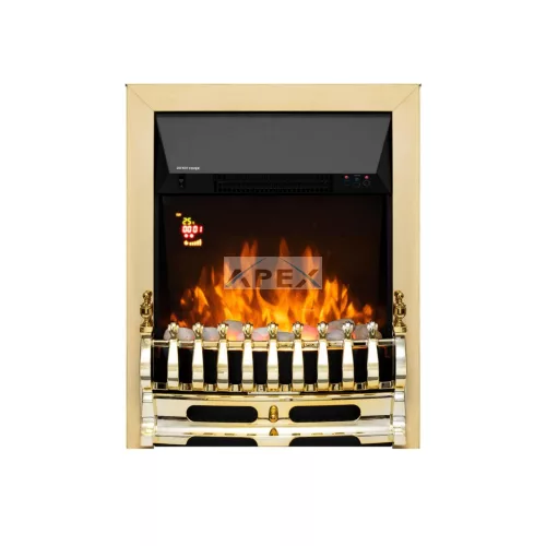 HOME FKKI25G beépíthető elektromos látványkandalló, max. 2000 W, LED fényeffekt, 2 fokozat, távirányító, heti időzítés, arany díszítés